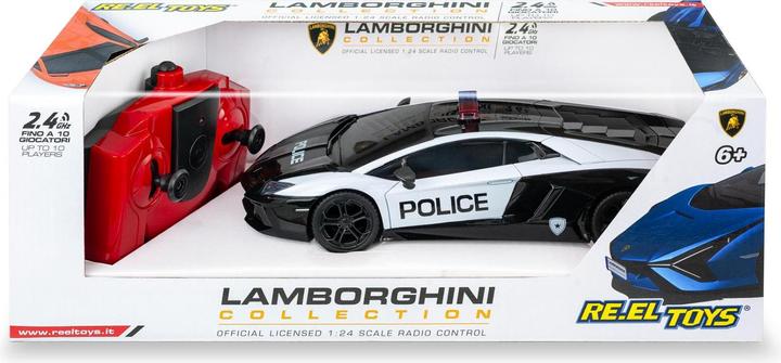 Produktbild Re.Eltoys LAMBORGHINI AVENTADOR COUPE' POLICE: 1:24 Scale - Rc 2.4GHz - with front lights - matt black
