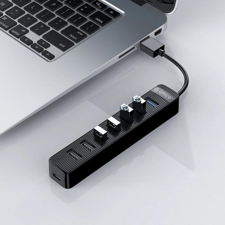 Image du produit Orico Converter TWU32-4A USB-A 3.1 hub / 1x USB-A 3.1 + 3x USB-A 2.0 + USB-C 5V/3A - black (USB-A, USB-C)