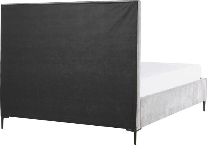 Actual product image Beliani Upholstered bed in grey velvet fabric with folding bed base 180 x 200 cm SEZANNE (180 x 200 cm)