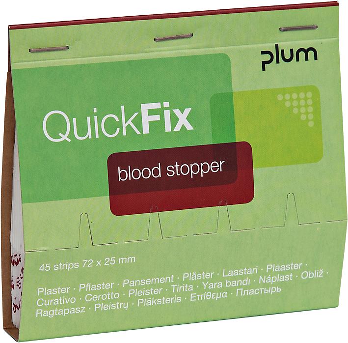 Image du produit Plum Sparadraps QuickFix Blood Stopper, recharge pour distributeur, avec fibres d'alginate, 6 x 45 pcs. (45 x)