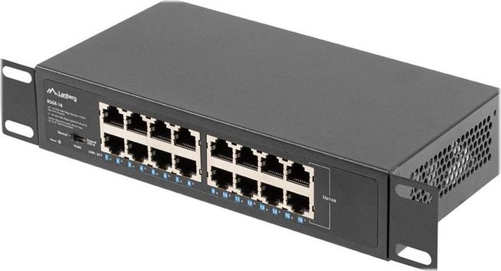 Productafbeelding Lanberg RSGE-16 Netwerkschakelaar Unmanaged Gigabit Ethernet (10/100/1000) 1U (16 Havens)