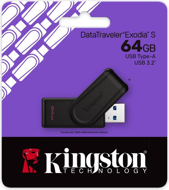 Immagine prodotto Kingston USB-Stick 64GB DataTraveler Exodia S USB 3.2 retail (64 GB, USB-A)