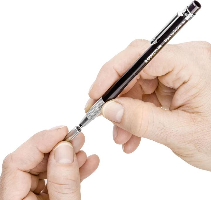 Actual product image Staedtler Clutch pencil Mars technico 780 C black for 2 mm leads with clip and pusher (2 mm, HB, 1 x)