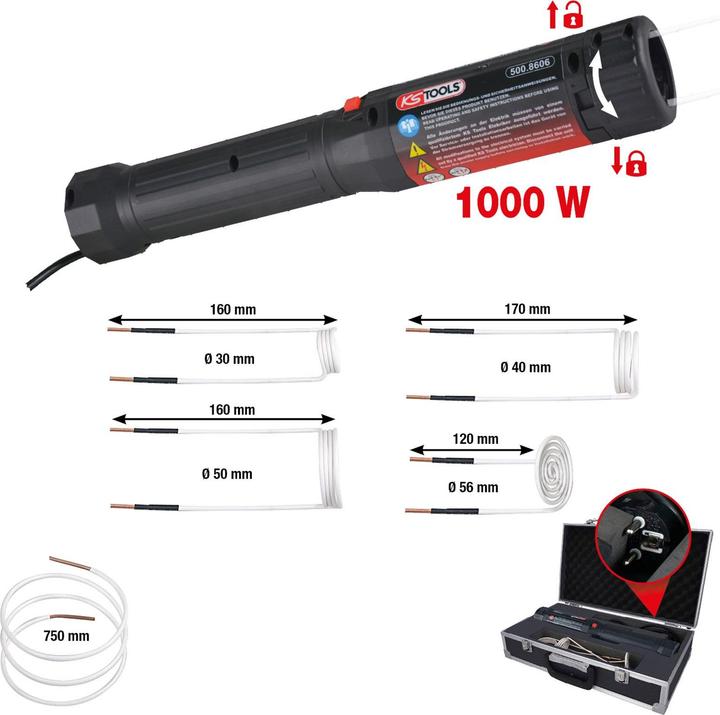 Produktbild KS Tools Induktions-Heizpistolen-Satz mit Schnellverriegelung, 6-tlg