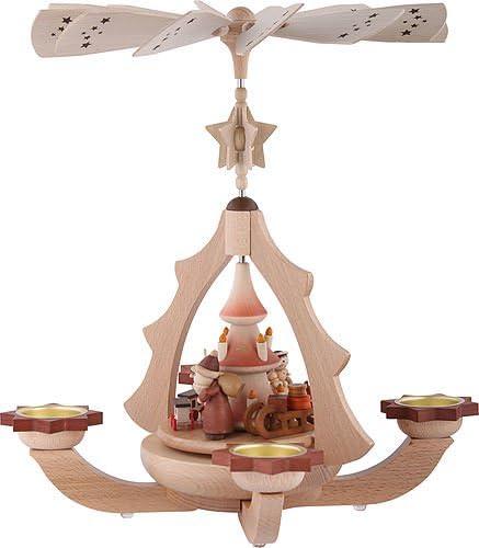 Actual product image Zeidler Holzkunst 1-stöckige Weihnachtspyramide Bescherung Natur