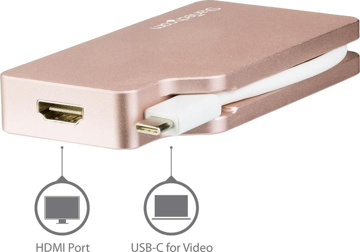 Produktbild StarTech USB-C Video Adapter Multiport - Rotgold - 4-in-1 USB-C auf VGA DVI HDMI oder mDP Display Adapter... (HDMI, DVI, VGA, Mini DP, 10.40 cm)