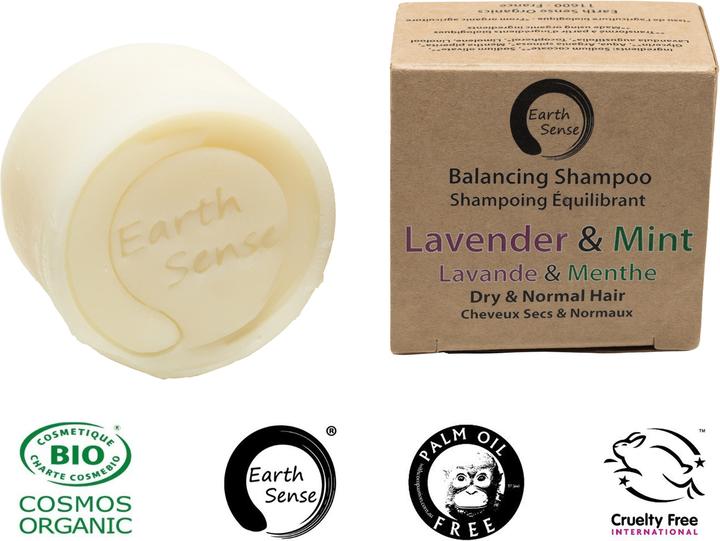 Natura Punto Palmölfreies festes Bio-Shampoo, min. 77% kaltgepresste Öle, Argan-Öl, Lavendel & Minze (Festes Shampoo)