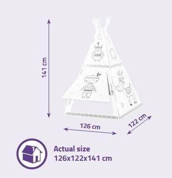 Actual product image Extralink Cardboard teepee play tent for colouring and playing