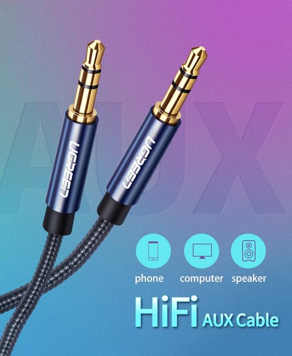 Produktbild Ugreen AV122 Mini jack cable 3.5mm AUX 3m (blue) (3 m)