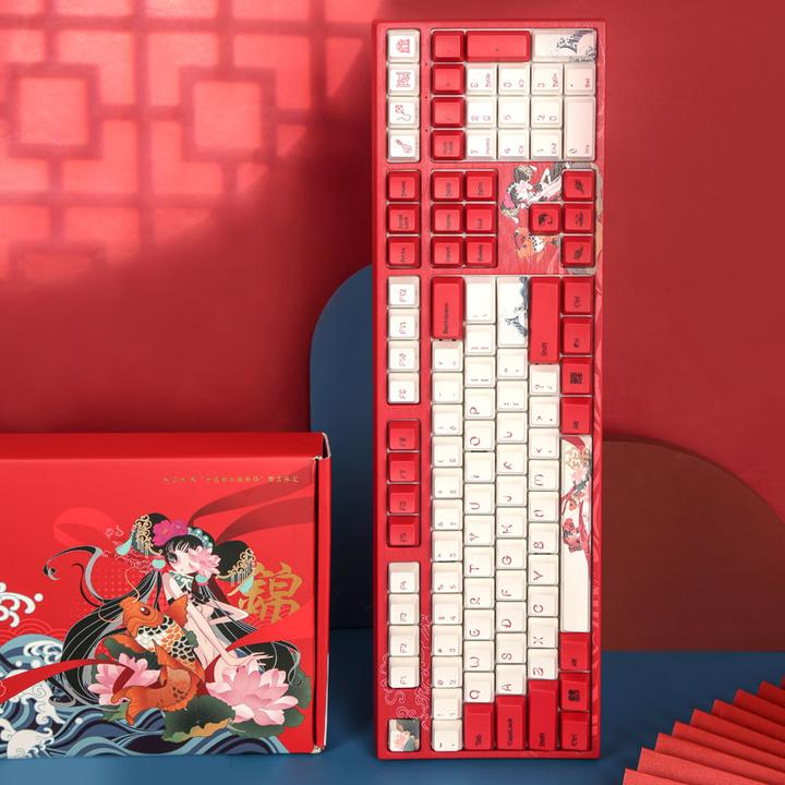 Produktbild Varmilo VEA108 Koi Gaming Tastatur, MX-Brown, weisse LED - US Layout (US, Kabelgebunden)
