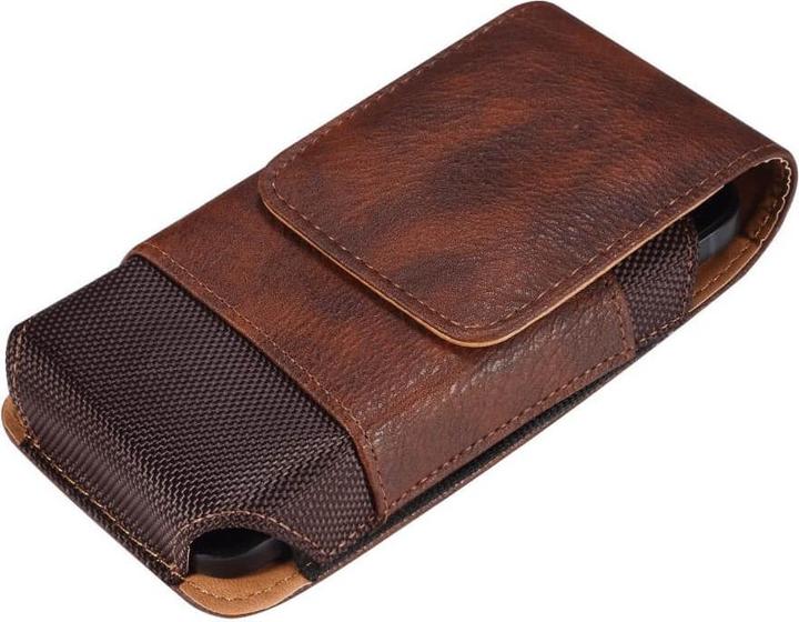 Actual product image Cover-Discount Nylon - Leather Belt Bag with Card Pocket brown / L