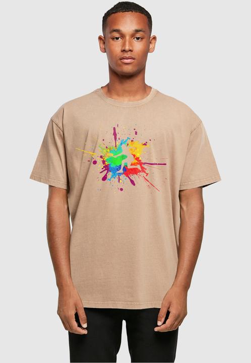 Actual product image Merchcode Colour Splash Player Acid Washed Oversized Tee - 117937 (XL)