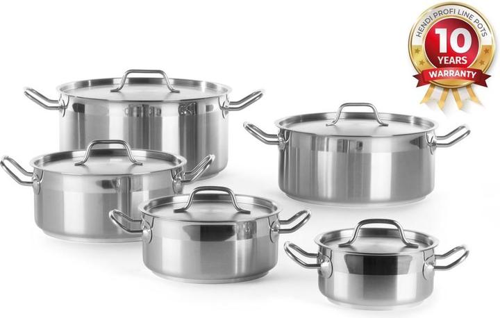 Produktbild Hendi Kochtopf niedrig mit Deckel 7,5 l 280x120 mm EDS P (28 cm, Bratpfanne, Edelstahl)