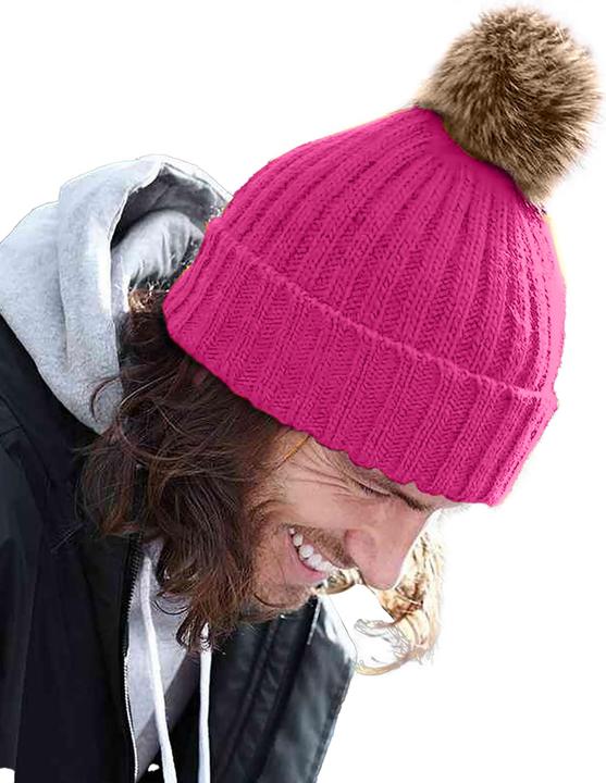 Actual product image Beechfield Knitted Hat With Pom Pom (One size)