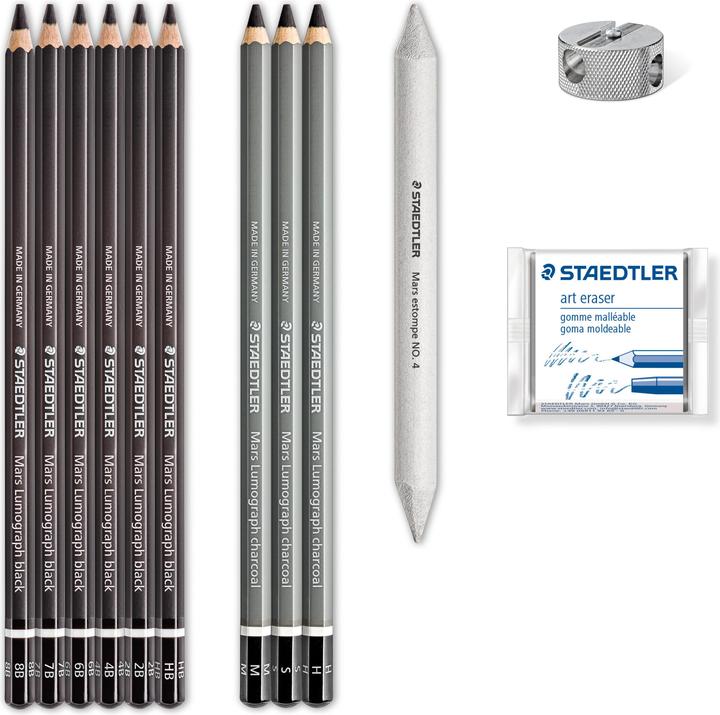 Actual product image Staedtler Mars Lumograph charcoal 100C Charcoal pencils (4.50 mm, M, 9 x)