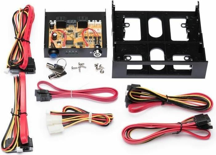 Produktbild Exsys EX-3465, Umschalter von 1 SATA auf 4 SATA Festplatten