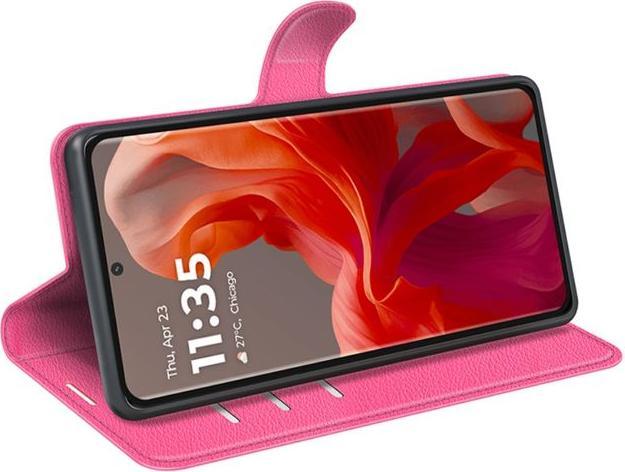 Actual product image MU Classic Litchi Leather Bookcover Series (Motorola Moto G85)