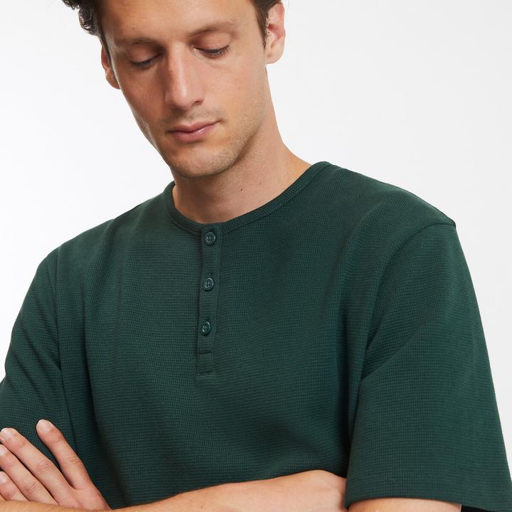 Actual product image La Redoute Collections T-shirt top with a round neckline and small button placket (L)
