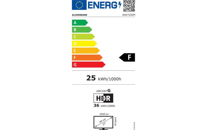 Energie-Label Dell Alienware AW2725DM (2560 x 1440 Pixel, 27")