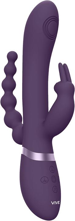 Actual product image Shots Rini - Pulse Wave & Vibrating Double Penetration Rabbit - Black