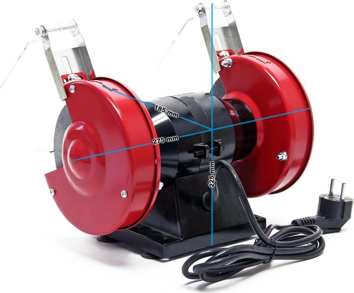 Actual product image Wiltec Bench Grinder 120W with 2x⌀125mm with Fine and Coarse Grinding Discs at 2950rpm