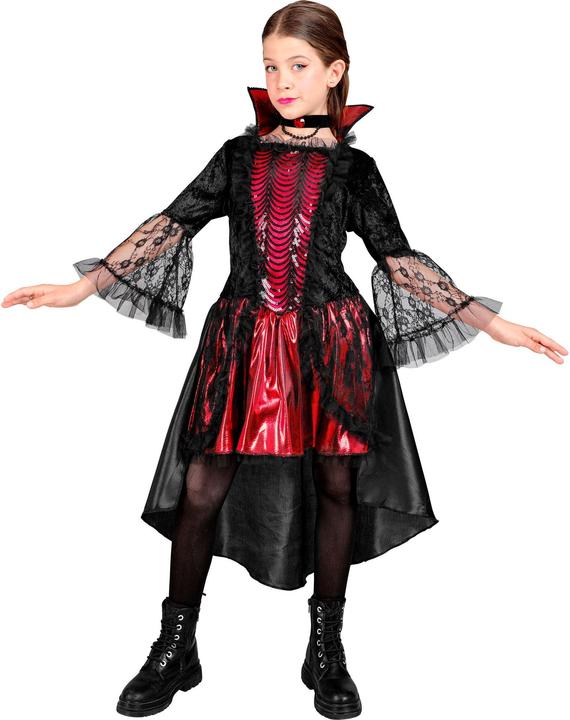 Image du produit Widmann Costume de vampire sombre pour enfants avec robe et collier (146, 158)
