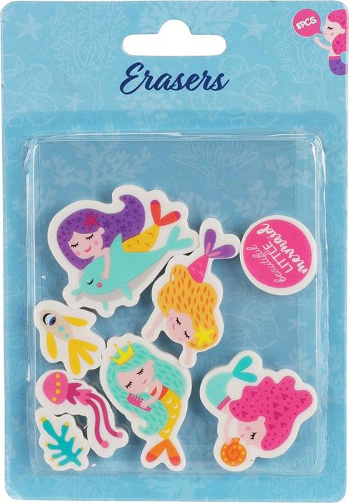 Actual product image No Name Mermaid eraser set, 8pcs.