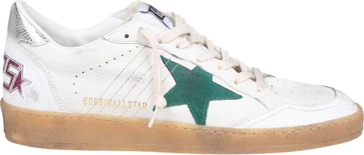 Golden Goose ball star in white and green nappa (44)