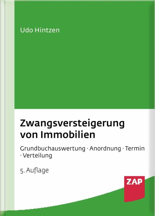 Produktbild Zwangsversteigerung von Immobilien (Deutsch, Udo Hintzen, 2022)