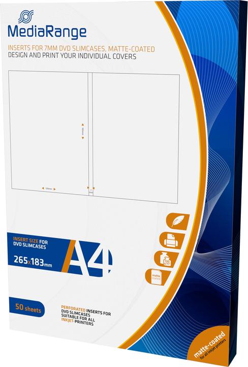 Produktbild MediaRange Einleger für DVD-Hüllen, beschichtet