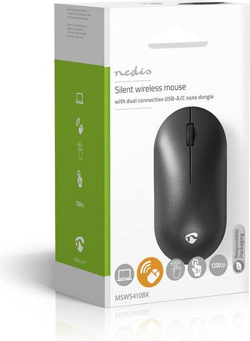 Produktbild Nedis Mouse | Drahtlos | 1200 dpi | Anzahl Knöpfe: 3 | Beidhändig (Kabellos)