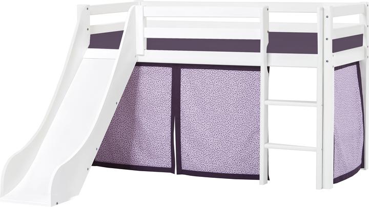 Image du produit Hoppekids BUNDLE BASIC Lit mi-hauteur 70x160 cm (non séparable) avec toboggan, avec rideau BEAUTIFUL BLOOM et (70 x 160 cm)