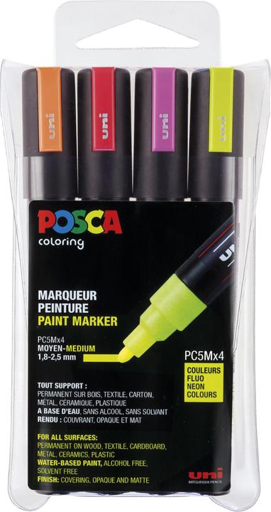 Image du produit Posca PC-5M (Néon assorti, 2.50 mm, 4 x)