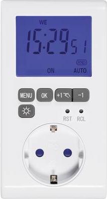 Sygonix Steckdosen-Zeitschaltuhr digital Wochenprogramm 3680 W IP20 Countdown-Funktion, Timer-Funktion
