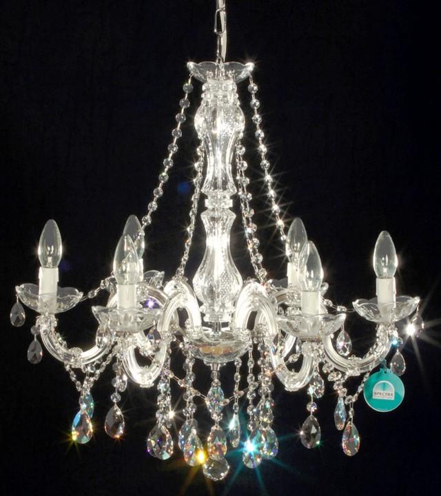 Produktbild TL 6 Arm Kronleuchter mit SPECTRA® Crystal von SWAROVSKI, silberfarben (60 cm)