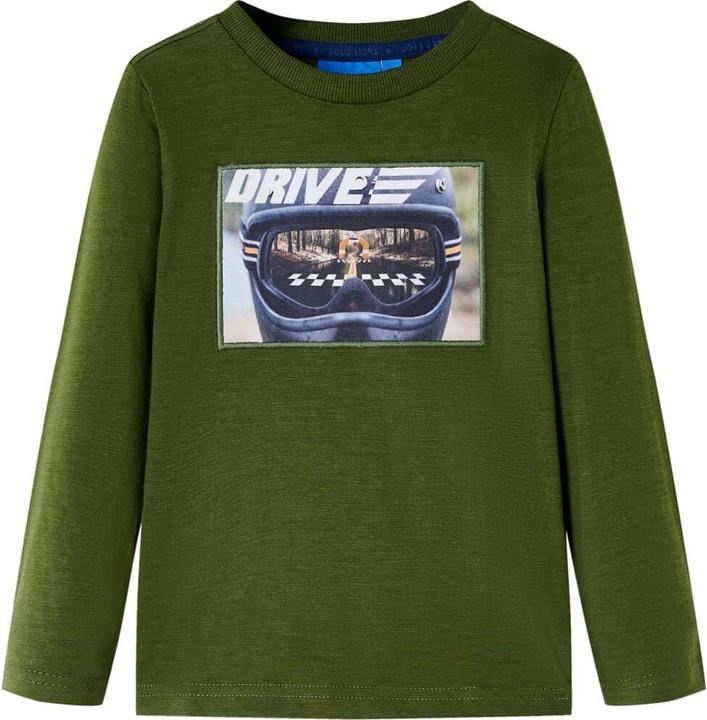 Immagine prodotto VidaXL Camicia da bambino a maniche lunghe color kaki scuro 128,Materiale: 100 (128)