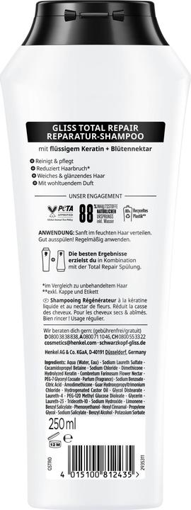 Produktbild Gliss Total Repair (250 ml, Flüssiges Shampoo)