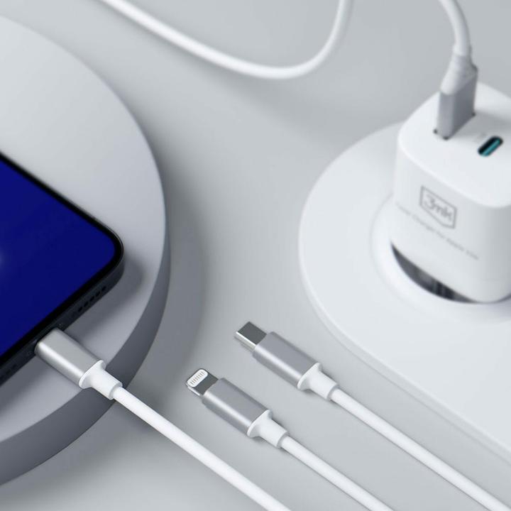 Produktbild 3MK Hyper Cable 3w1 USB-A/USB-C - USB-C/Micro/Lightning 1.5m Biały/White Kabel (1.50 m, USB 3.2 Gen 1, 12 W)