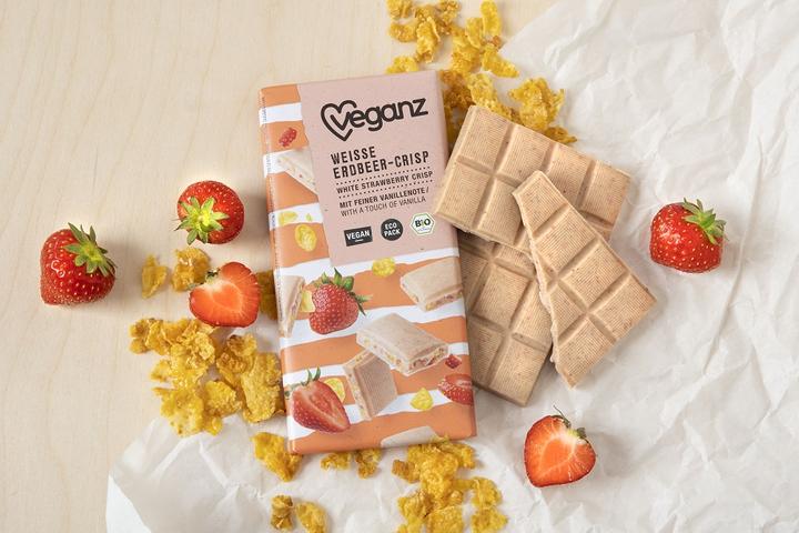 Produktbild Veganz BIO Weisse Erdbeer-Crisp (80 g)