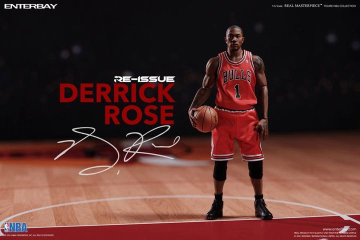 Actual product image Enterbay NBA Collection Real Masterpiece Action Figure 1/6 Derrick Rose Limited Retro Edition 30 cm