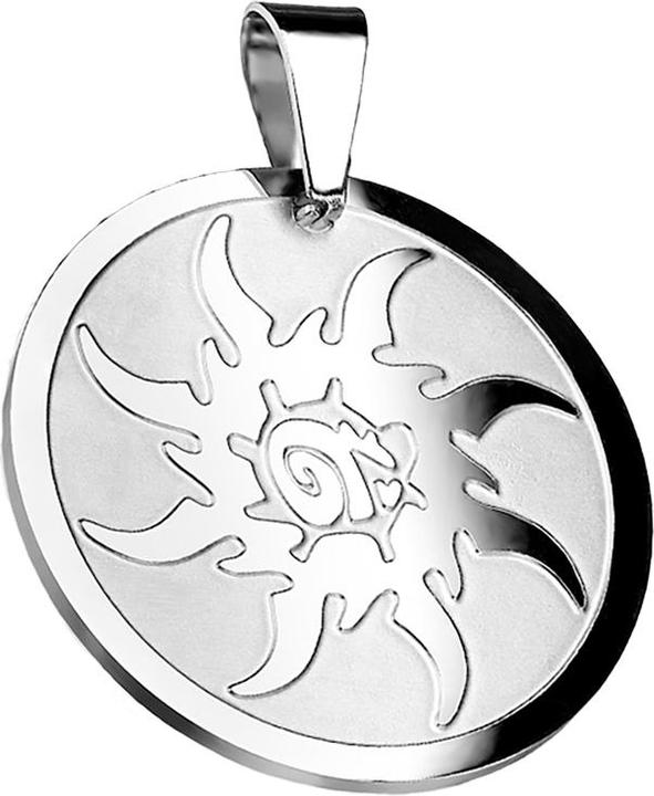 Star Piercing Anhänger silber Sonnenbanner rund (Chirurgenstahl 316L)