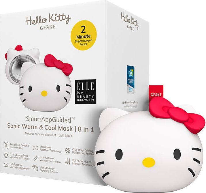 Actual product image Geske Sonic Facial Massager Warm & Cool 8 in 1 with APP (Hello Kitty starlight)