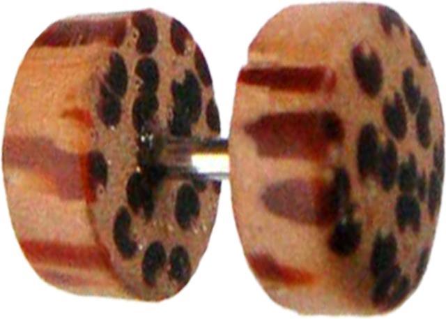 Star Piercing Fake Plug aus Kokosnussholz (ohne Messing, Organisch)