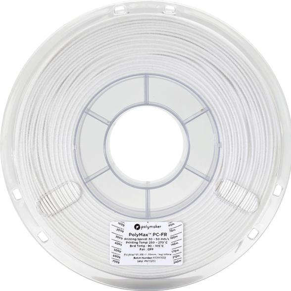 Actual product image Polymaker Polymax PC-FR White 1.75mm 1kg (PC, 1.75 mm, 1000 g, White)