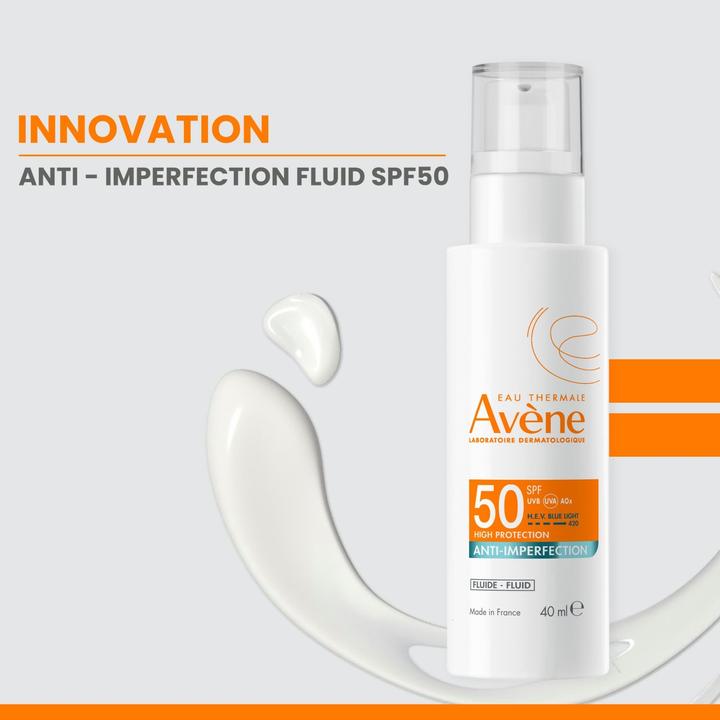 Actual product image Avène Anti-impurity fluid (Sun cream face, SPF 50, 40 ml)