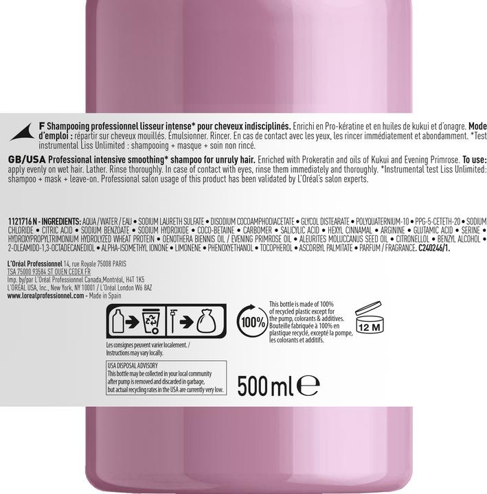 Produktbild L'Oréal Professionnel Liss Unlimited (500 ml, Flüssiges Shampoo)