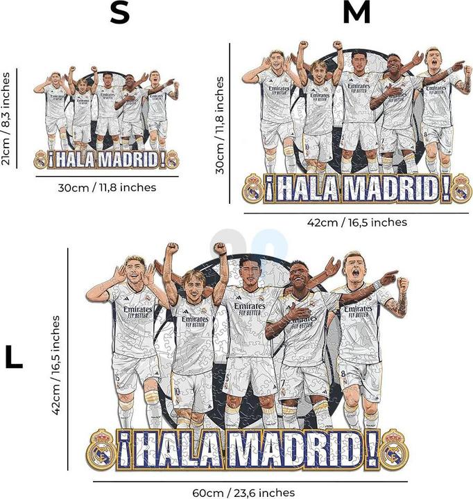 Produktbild Iconic Real Madrid CF - 5 Spieler - Holz Puzzle Grösse L (500 Teile) (500 Teile)