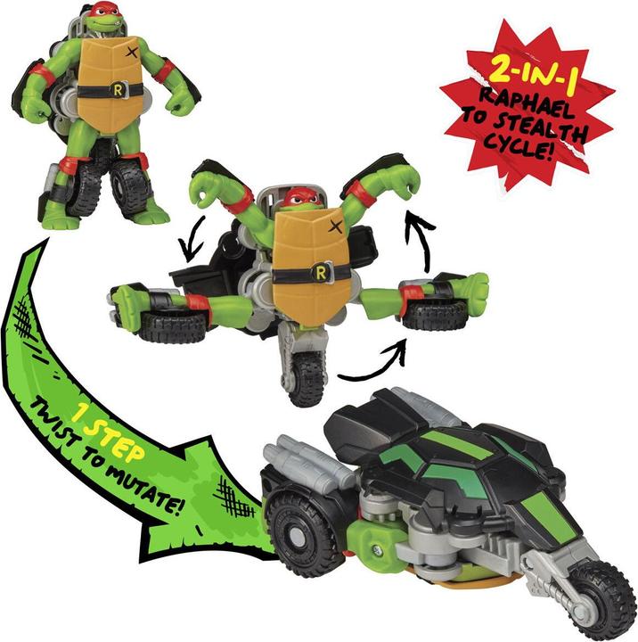 Produktbild Playmates Teenage Mutant Ninja 84292CO Tales Turtles Twist N Mutate Raphael. Transforms from Action Figure to