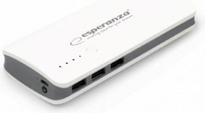 Actual product image Esperanza EMP106WE Radium - Gray - White - Universal - Rectangle - 8000 mAh - USB - 5 V (8000 mAh, 29.60 Wh)