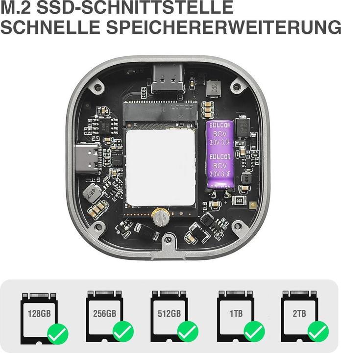 Produktbild 4smarts Magnetisches SSD-Gehäuse Kickstand MagSafe-kompatibel grau